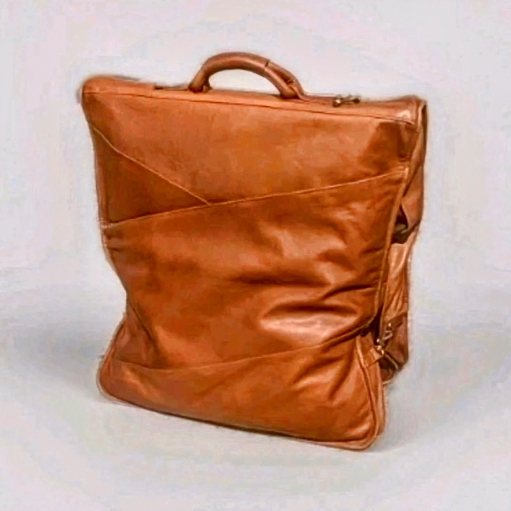 Vintage Hartmann Belted Leather 1970 Camel Garment & Overnight Bag Made In USA